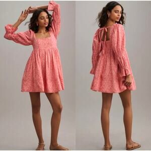 Anthropologie Pilcro Long Sleeve Babydoll Mini Dress Size Medium MSRP $158 Puff